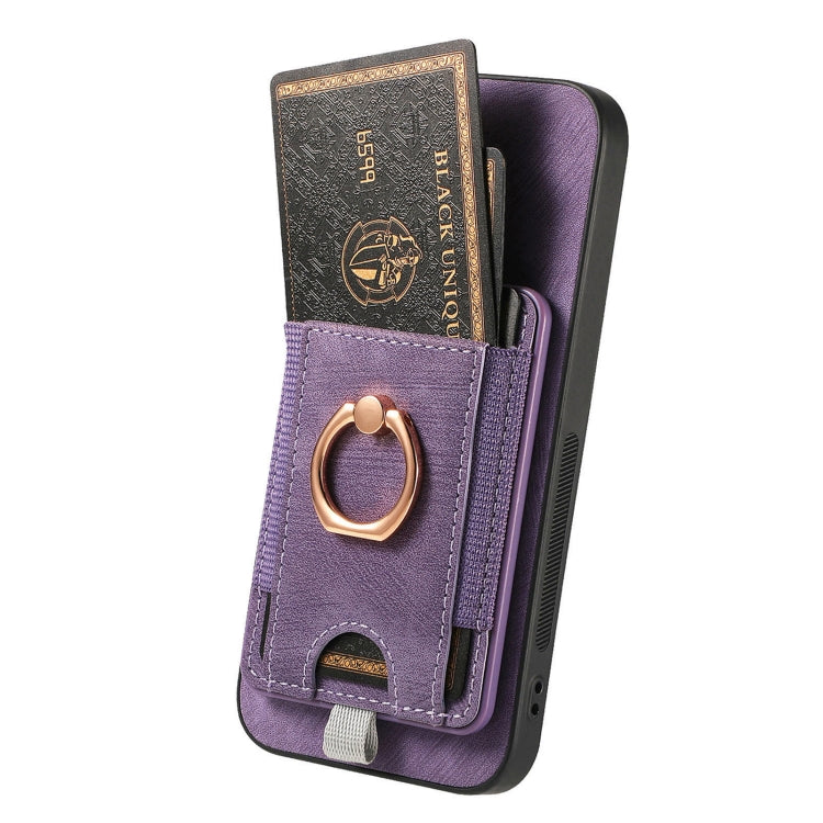 For Samsung Galaxy S25+ 5G Retro Splitable Magnetic Card Bag Leather Phone Case(Purple) - free shipping - PMC Jewellery - Order now!