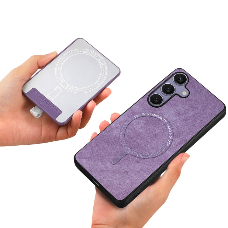 For Samsung Galaxy S25+ 5G Retro Splitable Magnetic Card Bag Leather Phone Case(Purple) - free shipping - PMC Jewellery - Order now!