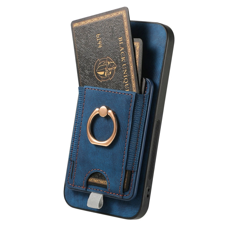 For Samsung Galaxy S25 Ultra 5G Retro Splitable Magnetic Card Bag Leather Phone Case(Blue) - Galaxy Phone Cases by PMC Jewellery | Online Shopping South Africa | PMC Jewellery | Buy Now Pay Later Mobicred