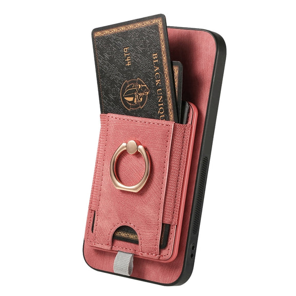 For Samsung Galaxy S25 Ultra 5G Retro Splitable Magnetic Card Bag Leather Phone Case(Pink)