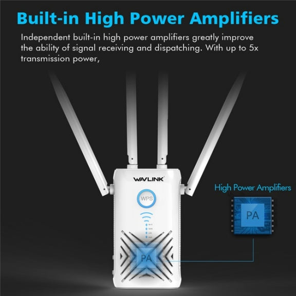 WAVLINK WN579X3 With 5dBi Antennas AC1200 Wireless Router 2.4G / 5G Dual Band WiFi Repeater, Plug:EU Plug