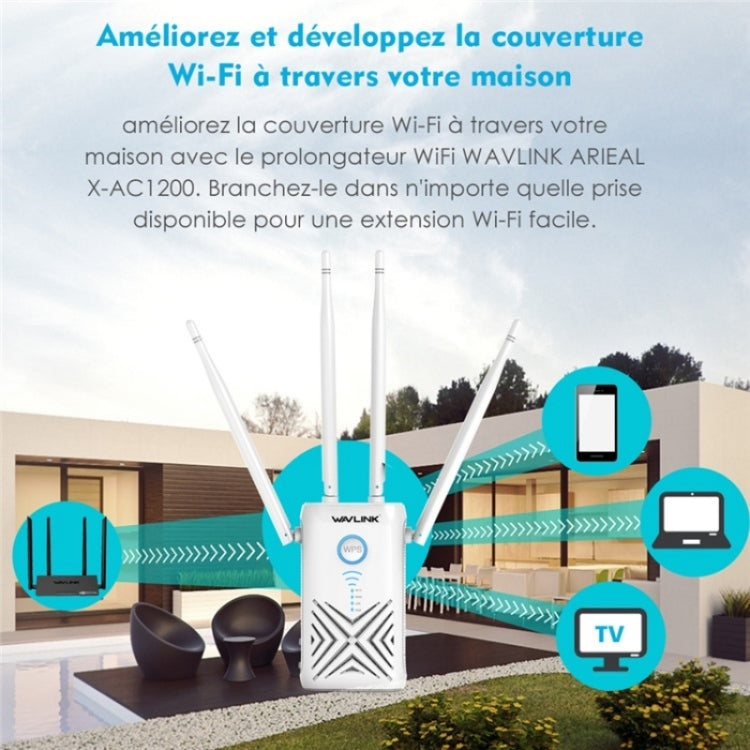 WAVLINK WN579X3 With 5dBi Antennas AC1200 Wireless Router 2.4G / 5G Dual Band WiFi Repeater, Plug:EU Plug
