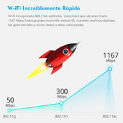 WAVLINK WN579X3 With 5dBi Antennas AC1200 Wireless Router 2.4G / 5G Dual Band WiFi Repeater, Plug:US Plug