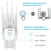 WAVLINK WN579X3 With 5dBi Antennas AC1200 Wireless Router 2.4G / 5G Dual Band WiFi Repeater, Plug:EU Plug