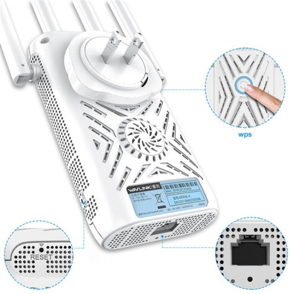 WAVLINK WN579A3 Home WiFi Extender 1200Mbps 2.4GHz / 5GHz Dual Band AP Wireless Router, Plug:US Plug