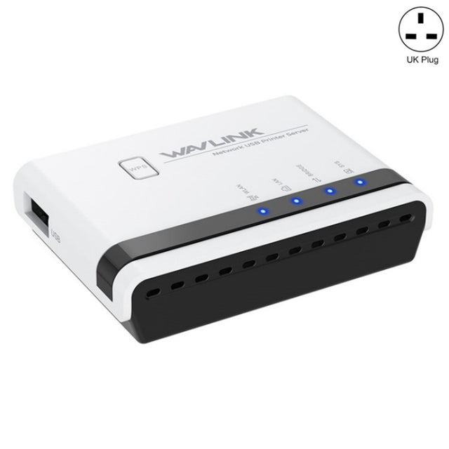 WAVLINK NU516U1 USB2.0 Wireless Printer Server With 10 / 100Mbps LAN / Bridge WiFi(UK Plug)