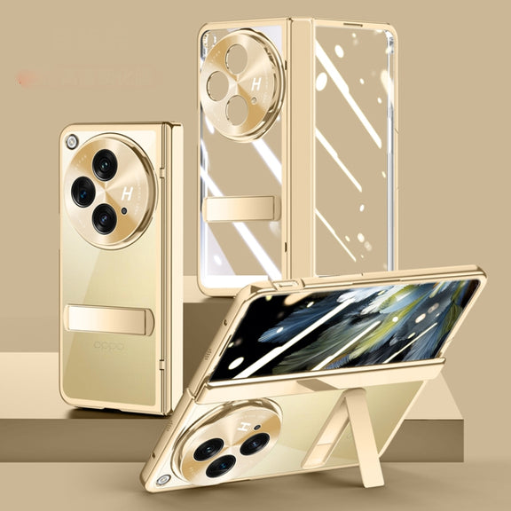 For OPPO Find N3 Electroplated Case-film Integral Hinge Shockproof Phone Case(Gold)