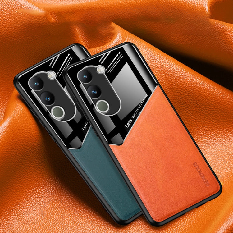 For vivo Y200 Global All-inclusive Leather Organic Glass Phone Case(Green) - vivo Cases by PMC TechLife | Online Shopping South Africa | PMC TechLife | Buy Now Pay Later Mobicred