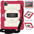 For iPad Air 11 2025 / 2024 Silicone Hybrid PC Shockproof Tablet Case with Shoulder Strap(Feifan Magenta) - iPad Air 11 2025 / 2024 Cases by PMC TechLife | Online Shopping South Africa | PMC TechLife | Buy Now Pay Later Mobicred