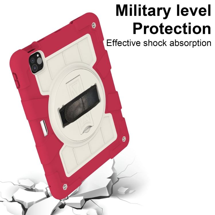 For iPad Air 11 2025 / 2024 Silicone Hybrid PC Shockproof Tablet Case with Shoulder Strap(Feifan Magenta) - iPad Air 11 2025 / 2024 Cases by PMC TechLife | Online Shopping South Africa | PMC TechLife | Buy Now Pay Later Mobicred