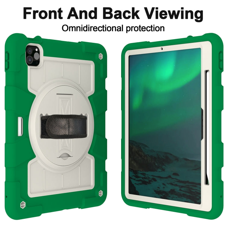 For iPad Air 11 2025 / 2024 Silicone Hybrid PC Shockproof Tablet Case with Shoulder Strap(Classic Green) - iPad Air 11 2025 / 2024 Cases by PMC TechLife | Online Shopping South Africa | PMC TechLife | Buy Now Pay Later Mobicred