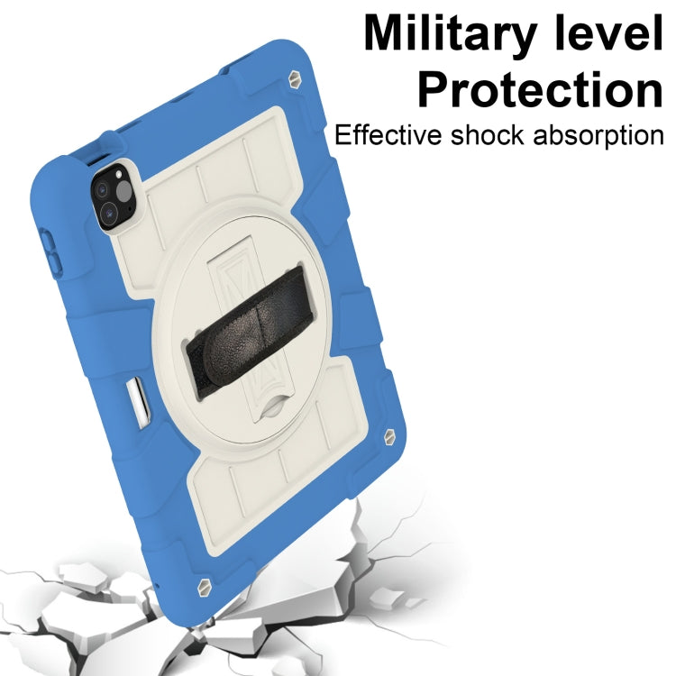 For iPad Air 11 2025 / 2024 Silicone Hybrid PC Shockproof Tablet Case with Shoulder Strap(Azure Blue) - iPad Air 11 2025 / 2024 Cases by PMC TechLife | Online Shopping South Africa | PMC TechLife | Buy Now Pay Later Mobicred