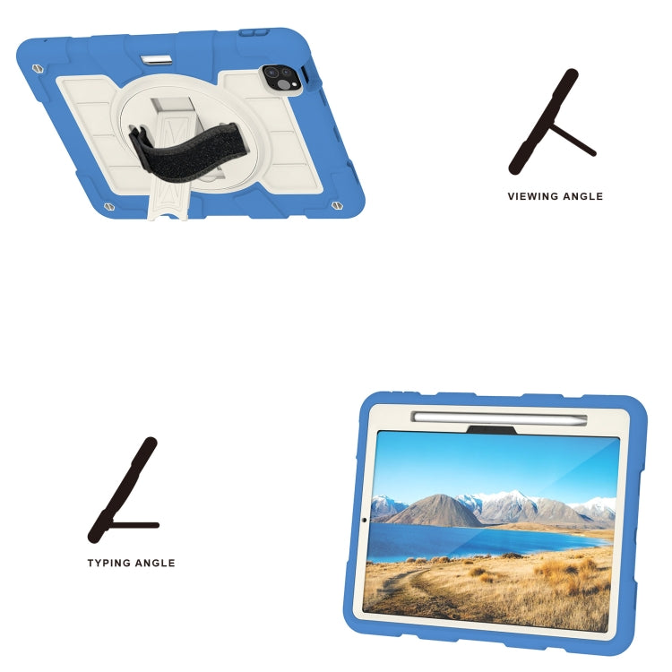 For iPad Air 11 2025 / 2024 Silicone Hybrid PC Shockproof Tablet Case with Shoulder Strap(Azure Blue) - iPad Air 11 2025 / 2024 Cases by PMC TechLife | Online Shopping South Africa | PMC TechLife | Buy Now Pay Later Mobicred