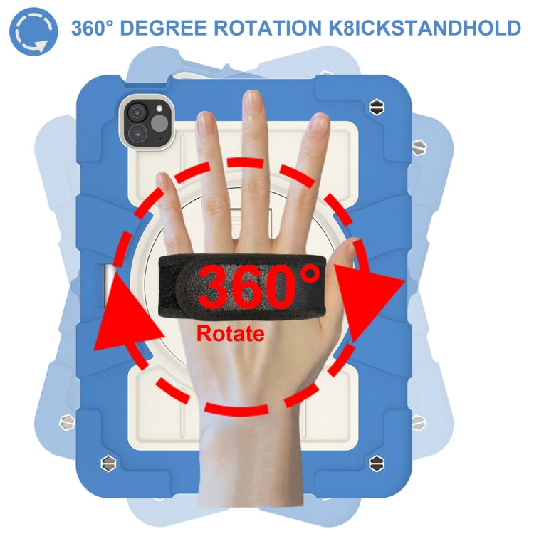 For iPad Air 11 2025 / 2024 Silicone Hybrid PC Shockproof Tablet Case with Shoulder Strap(Azure Blue) - iPad Air 11 2025 / 2024 Cases by PMC TechLife | Online Shopping South Africa | PMC TechLife | Buy Now Pay Later Mobicred