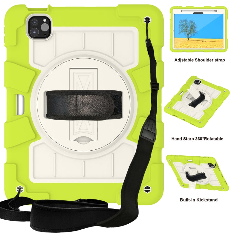 For iPad Air 11 2024 Silicone Hybrid PC Shockproof Tablet Case with Shoulder Strap(Love Birds Green) - iPad Air 11 2024 Cases by PMC TechLife | Online Shopping South Africa | PMC TechLife | Buy Now Pay Later Mobicred
