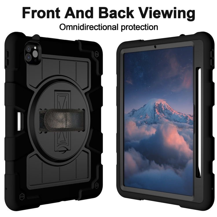 For iPad Air 11 2025 / 2024 Silicone Hybrid PC Shockproof Tablet Case with Shoulder Strap(Black) - iPad Air 11 2025 / 2024 Cases by PMC TechLife | Online Shopping South Africa | PMC TechLife | Buy Now Pay Later Mobicred