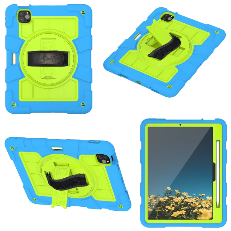 For iPad Air 11 2024 Silicone Hybrid PC Shockproof Tablet Case with Shoulder Strap(Bluish-Green) - iPad Air 11 2024 Cases by PMC TechLife | Online Shopping South Africa | PMC TechLife | Buy Now Pay Later Mobicred