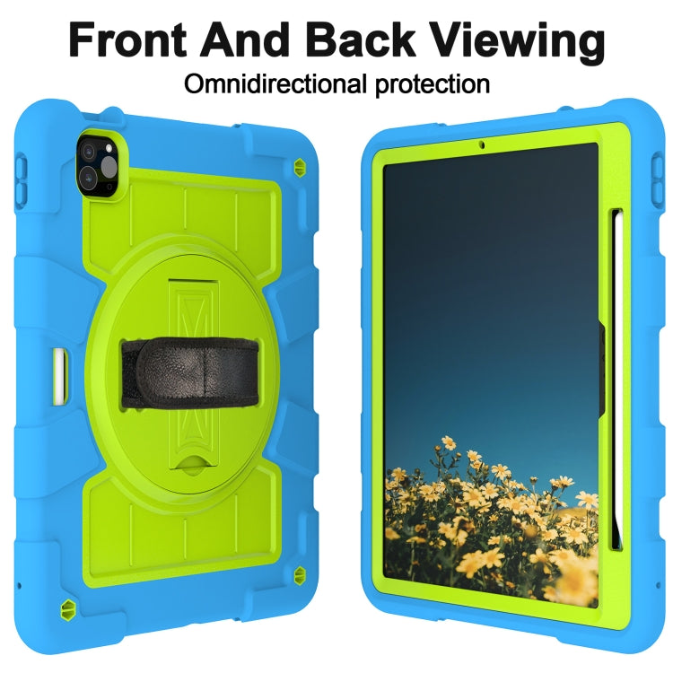 For iPad Air 11 2024 Silicone Hybrid PC Shockproof Tablet Case with Shoulder Strap(Bluish-Green) - iPad Air 11 2024 Cases by PMC TechLife | Online Shopping South Africa | PMC TechLife | Buy Now Pay Later Mobicred