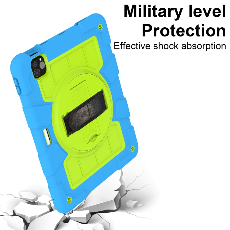 For iPad Air 11 2024 Silicone Hybrid PC Shockproof Tablet Case with Shoulder Strap(Bluish-Green) - iPad Air 11 2024 Cases by PMC TechLife | Online Shopping South Africa | PMC TechLife | Buy Now Pay Later Mobicred