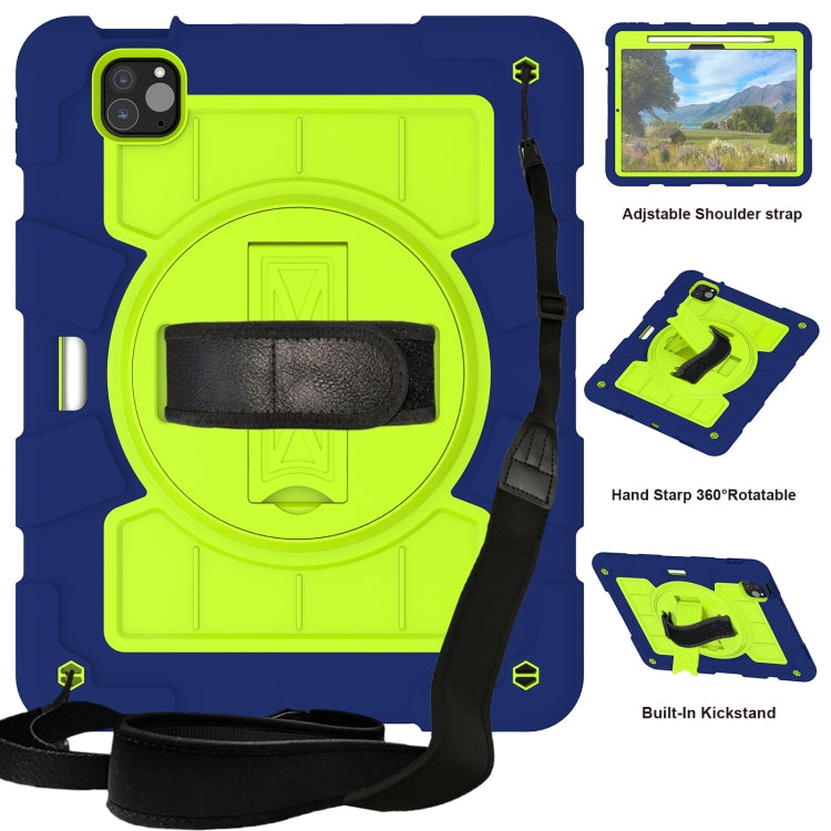 For iPad Air 11 2024 Silicone Hybrid PC Shockproof Tablet Case with Shoulder Strap(Tibetan Turquoise) - iPad Air 11 2024 Cases by PMC TechLife | Online Shopping South Africa | PMC TechLife | Buy Now Pay Later Mobicred