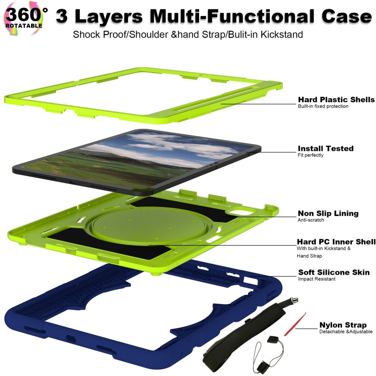 For iPad Air 11 2024 Silicone Hybrid PC Shockproof Tablet Case with Shoulder Strap(Tibetan Turquoise) - iPad Air 11 2024 Cases by PMC TechLife | Online Shopping South Africa | PMC TechLife | Buy Now Pay Later Mobicred