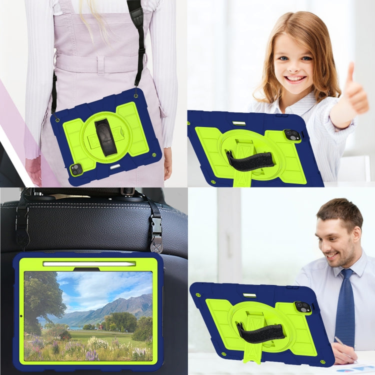 For iPad Air 11 2024 Silicone Hybrid PC Shockproof Tablet Case with Shoulder Strap(Tibetan Turquoise) - iPad Air 11 2024 Cases by PMC TechLife | Online Shopping South Africa | PMC TechLife | Buy Now Pay Later Mobicred