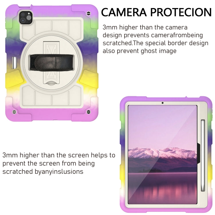 For iPad Air 11 2025 / 2024 Silicone Hybrid PC Shockproof Tablet Case with Shoulder Strap(Colorful Purple) - free shipping - PMC TechLife - Order now!