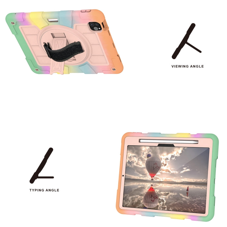 For iPad Air 11 2025 / 2024 Silicone Hybrid PC Shockproof Tablet Case with Shoulder Strap(Colorful Gold) - iPad Air 11 2025 / 2024 Cases by PMC TechLife | Online Shopping South Africa | PMC TechLife | Buy Now Pay Later Mobicred