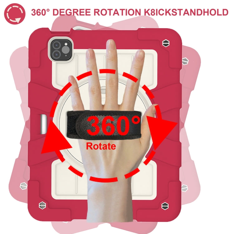 For iPad Pro 11 2024 Silicone Hybrid PC Shockproof Tablet Case with Shoulder Strap(Feifan Magenta) - iPad Pro 11 2024 Cases by PMC TechLife | Online Shopping South Africa | PMC TechLife | Buy Now Pay Later Mobicred