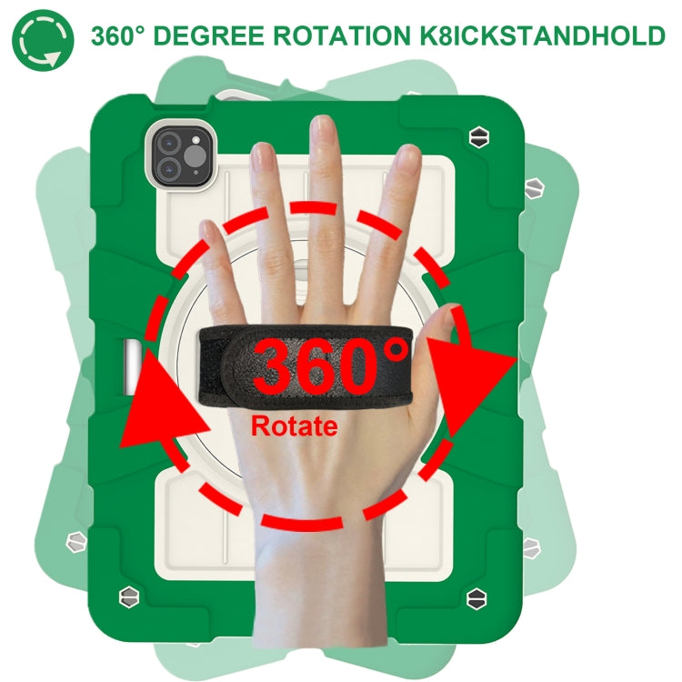 For iPad Pro 11 2024 Silicone Hybrid PC Shockproof Tablet Case with Shoulder Strap(Classic Green) - iPad Pro 11 2024 Cases by PMC TechLife | Online Shopping South Africa | PMC TechLife | Buy Now Pay Later Mobicred