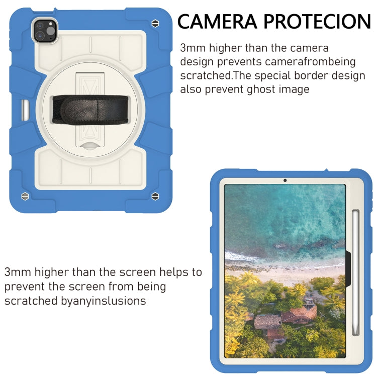 For iPad Pro 11 2024 Silicone Hybrid PC Shockproof Tablet Case with Shoulder Strap(Azure Blue) - iPad Pro 11 2024 Cases by PMC TechLife | Online Shopping South Africa | PMC TechLife | Buy Now Pay Later Mobicred