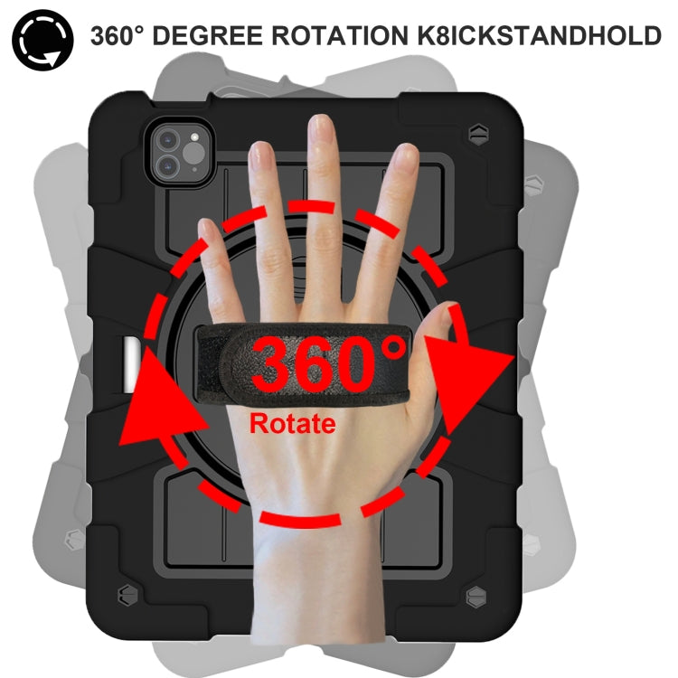 For iPad Pro 11 2024 Silicone Hybrid PC Shockproof Tablet Case with Shoulder Strap(Black) - iPad Pro 11 2024 Cases by PMC TechLife | Online Shopping South Africa | PMC TechLife | Buy Now Pay Later Mobicred