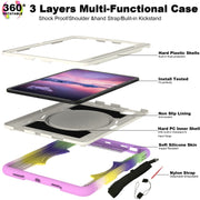For iPad Pro 11 2024 Silicone Hybrid PC Shockproof Tablet Case with Shoulder Strap(Colorful Purple)