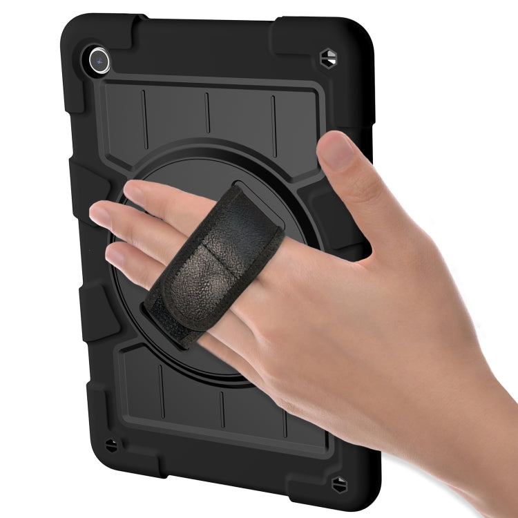 For Samsung Galaxy Tab A9+ Silicone Hybrid PC Shockproof Tablet Case with Shoulder Strap(Black) - Galaxy Tab A9+ by PMC TechLife | Online Shopping South Africa | PMC TechLife