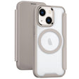 For iPhone 13 MagSafe RFID Blocking Adsorption Flip Leather Phone Case(Khaki) - iPhone 13 Cases by PMC TechLife | Online Shopping South Africa | PMC TechLife