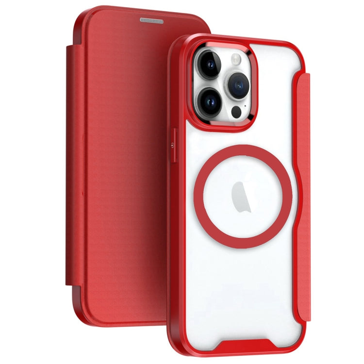 For iPhone 15 Pro Max MagSafe RFID Blocking Adsorption Flip Leather Phone Case(Red) - iPhone 15 Pro Max Cases by PMC TechLife | Online Shopping South Africa | PMC TechLife | Buy Now Pay Later Mobicred