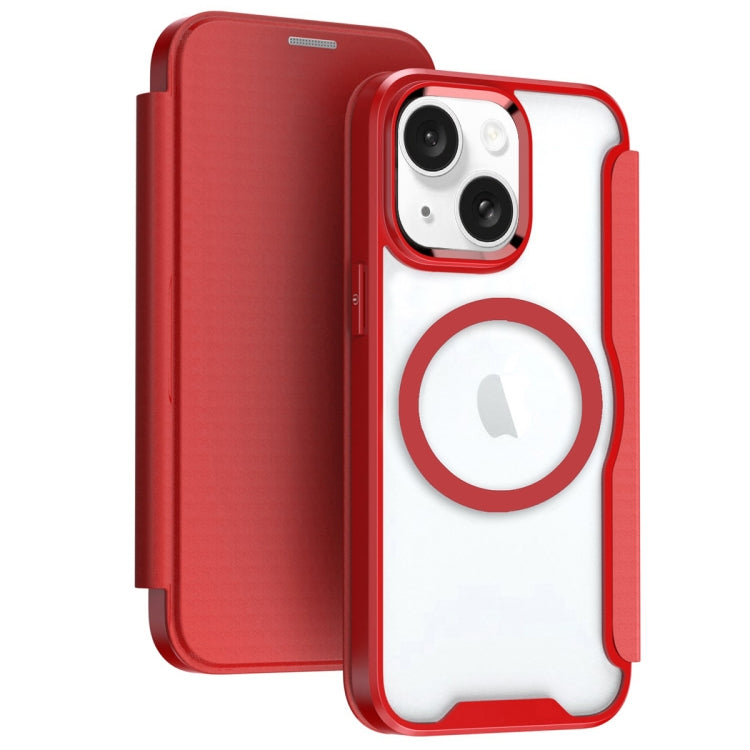 For iPhone 15 MagSafe RFID Blocking Adsorption Flip Leather Phone Case(Red) - iPhone 15 Cases by PMC TechLife | Online Shopping South Africa | PMC TechLife