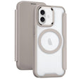 For iPhone 16 Plus MagSafe RFID Blocking Adsorption Flip Leather Phone Case(Khaki) - iPhone 16 Plus Cases by PMC TechLife | Online Shopping South Africa | PMC TechLife | Buy Now Pay Later Mobicred