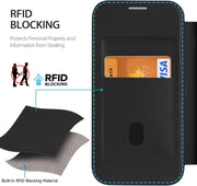 For iPhone 16 RFID Blocking Adsorption Flip MagSafe Leather Phone Case(Blue)