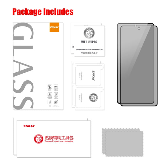 For Xiaomi 14 2pcs ENKAY Hat-Prince 28 Degree Anti-peeping Privacy Silk Screen Tempered Glass Film