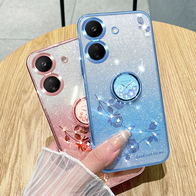 For Xiaomi Redmi 13C 4G Gradient Glitter Immortal Flower Ring All-inclusive Phone Case(Pink) - 13C Cases by PMC TechLife | Online Shopping South Africa | PMC TechLife | Buy Now Pay Later Mobicred