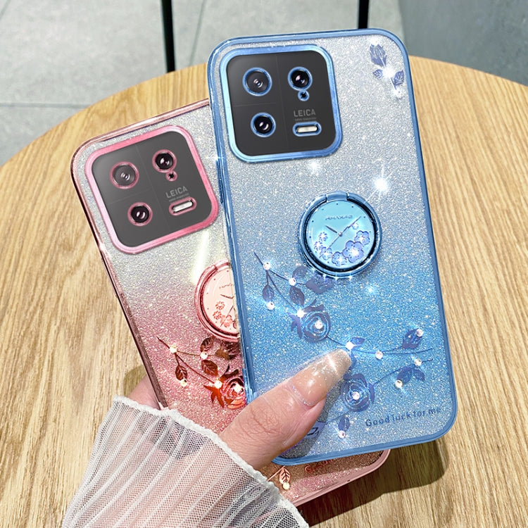 For Xiaomi 13 Gradient Glitter Immortal Flower Ring All-inclusive Phone Case(Pink) - 13 Cases by PMC TechLife | Online Shopping South Africa | PMC TechLife | Buy Now Pay Later Mobicred