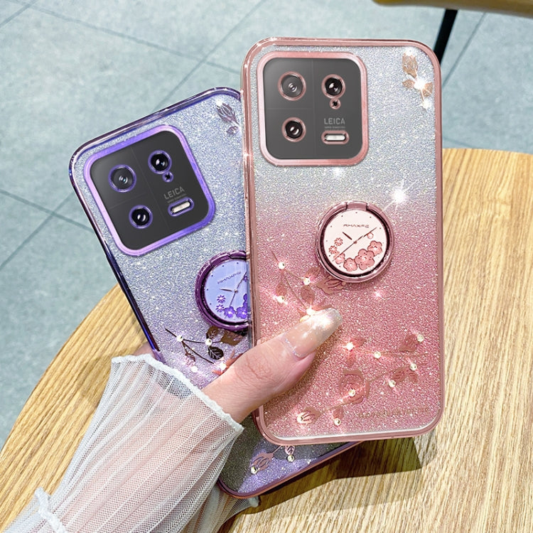 For Xiaomi 13 Gradient Glitter Immortal Flower Ring All-inclusive Phone Case(Pink) - 13 Cases by PMC TechLife | Online Shopping South Africa | PMC TechLife | Buy Now Pay Later Mobicred