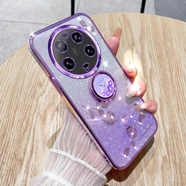 For Xiaomi 13 Ultra Gradient Glitter Immortal Flower Ring All-inclusive Phone Case(Purple) - 13 Ultra Cases by PMC TechLife | Online Shopping South Africa | PMC TechLife | Buy Now Pay Later Mobicred