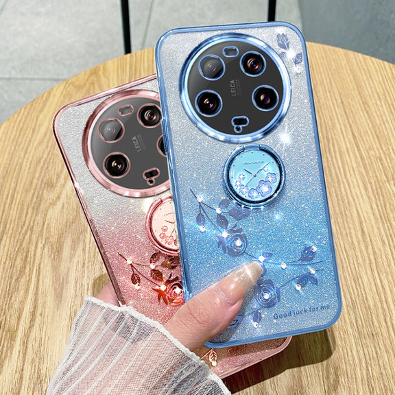 For Xiaomi 13 Ultra Gradient Glitter Immortal Flower Ring All-inclusive Phone Case(Purple)