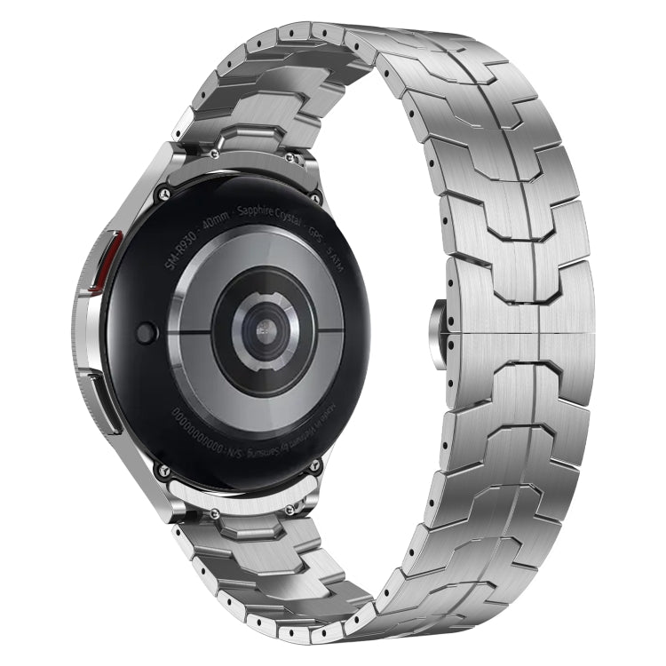For Samsung Galaxy Watch 5 40 / 44mm Lron Man Curved Connection Stainless Steel Watch Band(Silver) - Watch Bands by PMC TechLife | Online Shopping South Africa | PMC TechLife