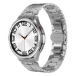 For Samsung Galaxy Watch 4 Classic 42 / 46mm Lron Man Curved Connection Stainless Steel Watch Band(Silver) - Watch Bands by PMC TechLife | Online Shopping South Africa | PMC TechLife