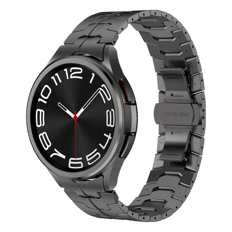 For Samsung Galaxy Watch 4 Classic 42 / 46mm Lron Man Curved Connection Stainless Steel Watch Band(Gray) - Watch Bands by PMC TechLife | Online Shopping South Africa | PMC TechLife