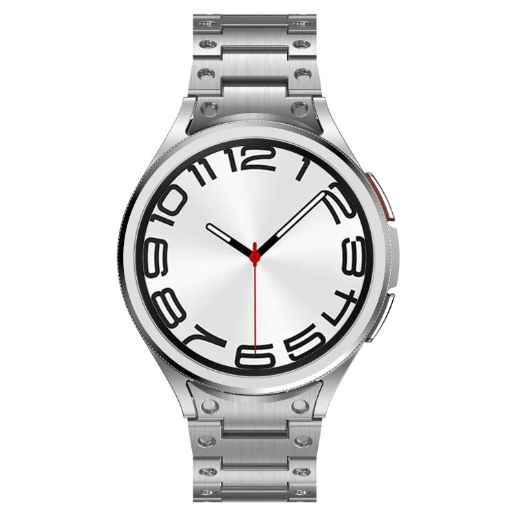 For Samsung Galaxy Watch 6 40 / 44mm Dual Circle Curved Connection Stainless Steel Watch Band(Silver) - free shipping - PMC TechLife - Order now!