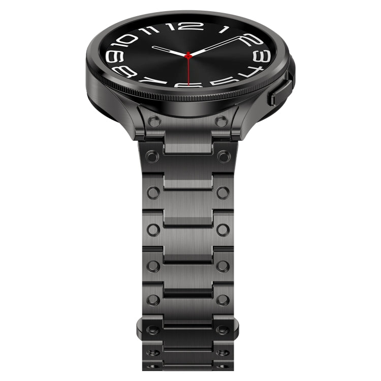 For Samsung Galaxy Watch 6 40 / 44mm Dual Circle Curved Connection Stainless Steel Watch Band(Gray) - Watch Bands by PMC TechLife | Online Shopping South Africa | PMC TechLife
